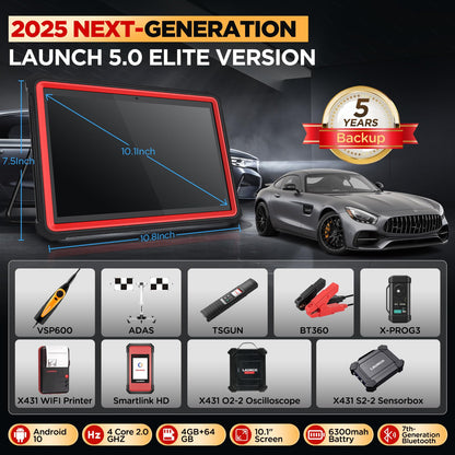 LAUNCH X431 PRO3S+ V5.0 Elite 2025 Scanner with ECU Coding