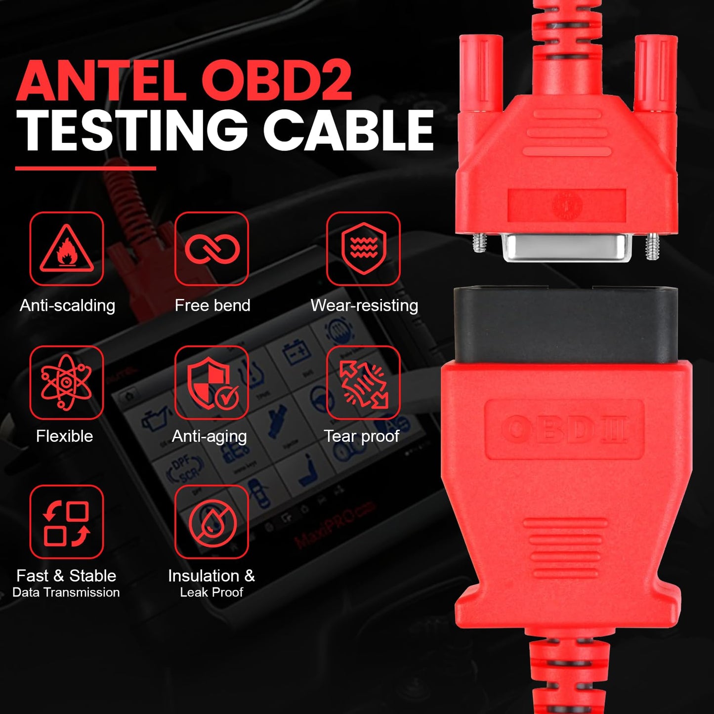 Autel Universal 16 Pin OBD2 Diagnostic Test Cable for MK808 Series
