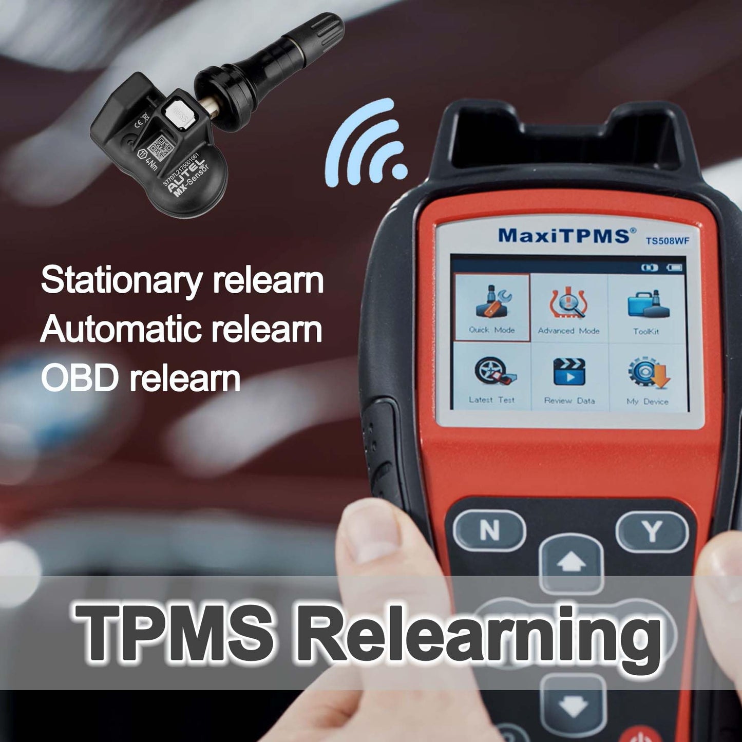 MaxiTPMS TS508WF TPMS Tool Kit + 8 MX Sensors | 2025 Version