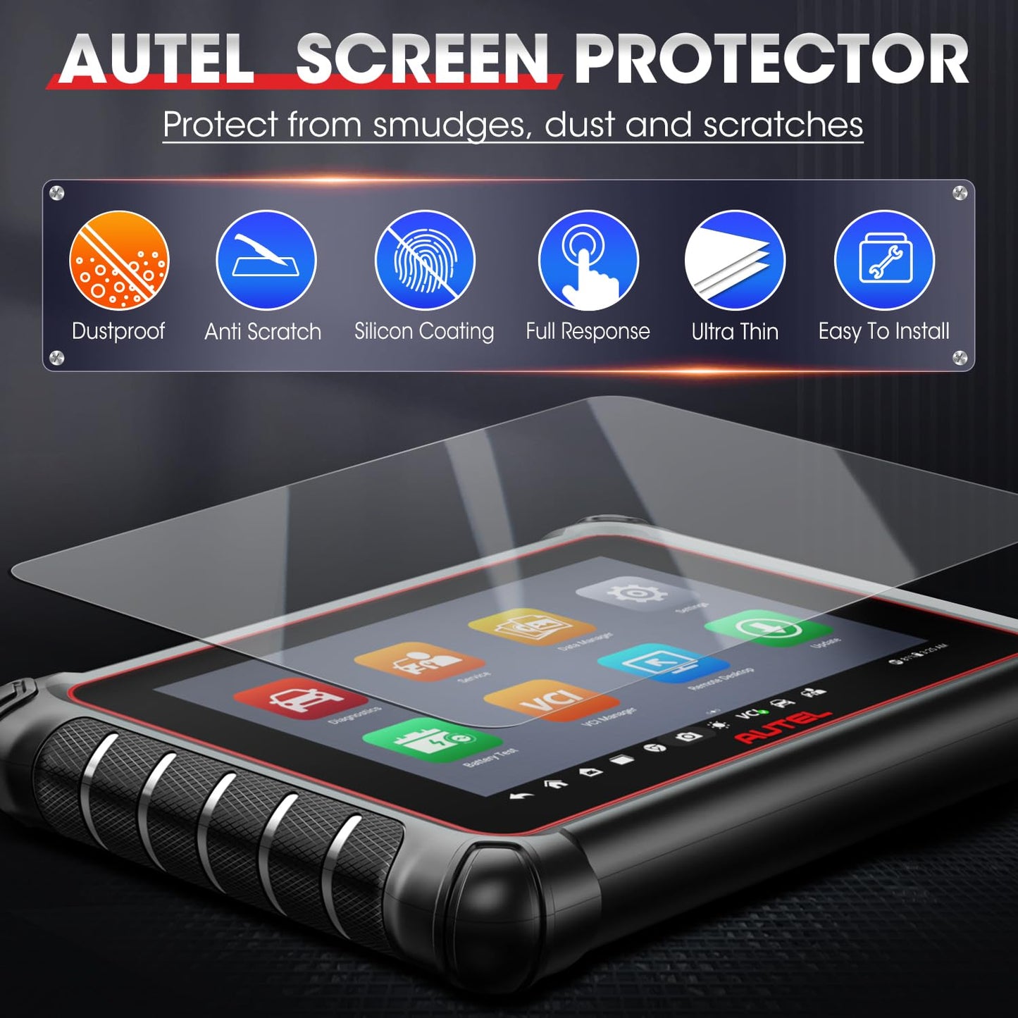 Autel 8" Screen Protector for MK900, MX900, MP900 Series