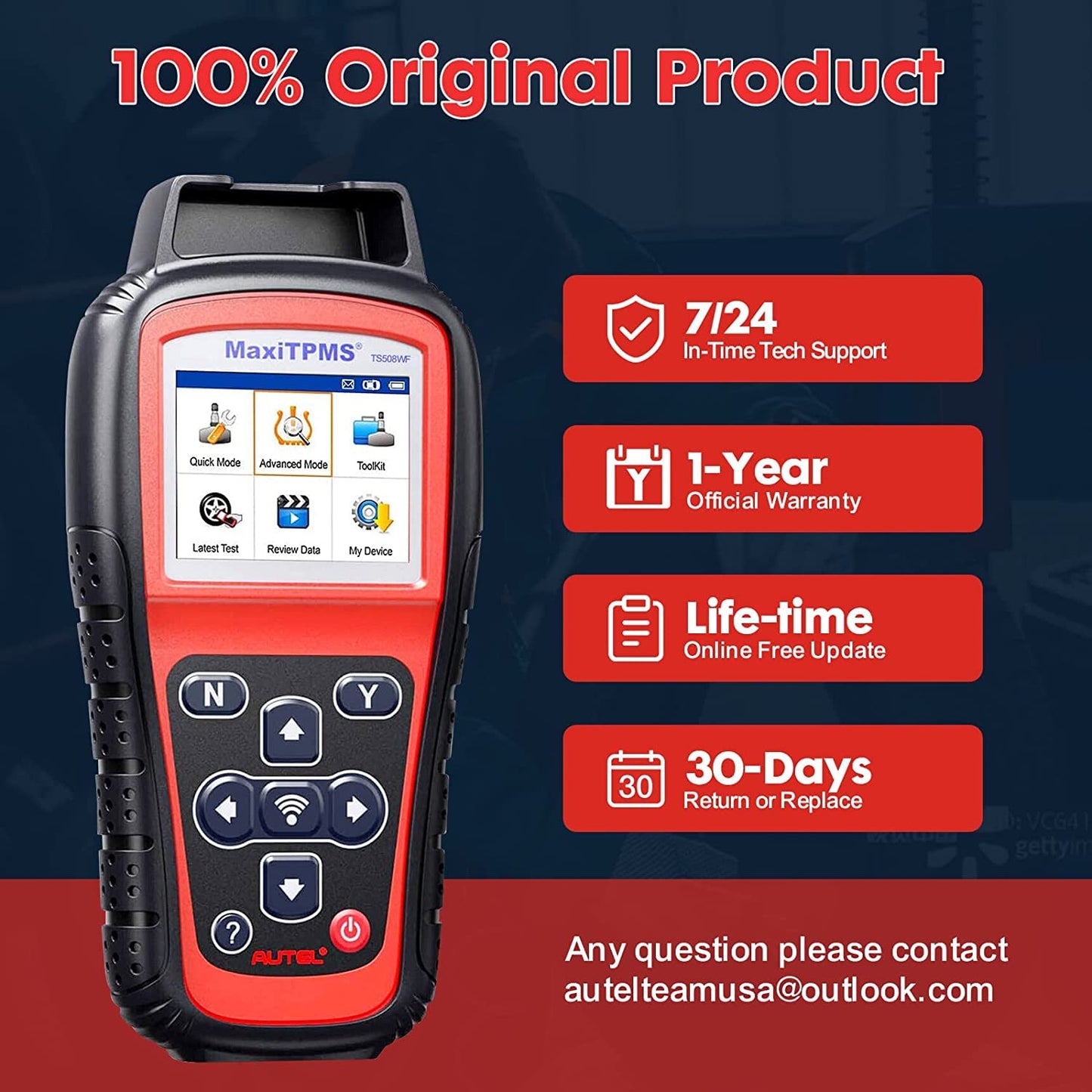 Autel TS601 TPMS Tool + 100 MX-Sensors OBD2 Kit