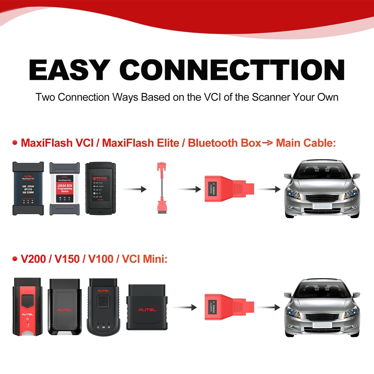 Autel 3 Pin to 16 Pin OBD2 Adapter for Honda Vehicles