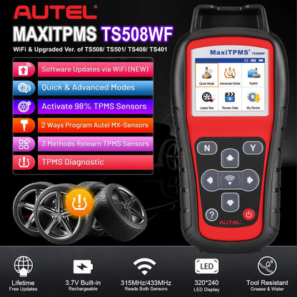Autel TS508WF TPMS Programming Tool – 2025 WiFi Version