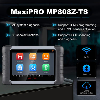 Autel MaxiPRO MP808Z-TS OBD2 Scanner – Full TPMS & 30+ Service Functions