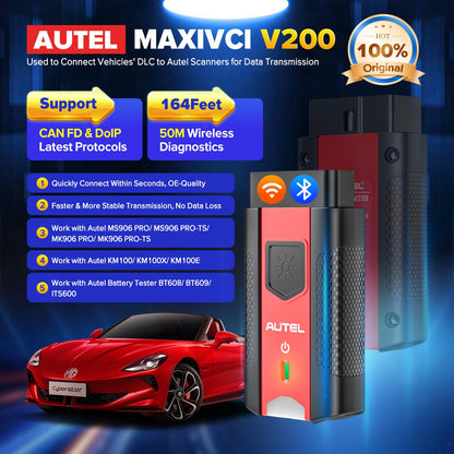 Autel MaxiVCI V200 Bluetooth OBD2 Adapter for MS906, MK906, KM100