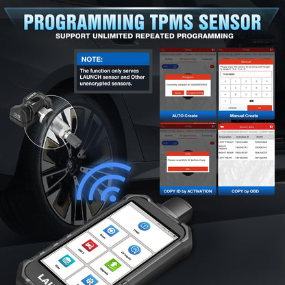 Launch TPMS Service Tool Kit with 4 LTR-03 Sensors & TPMS 5011 V2