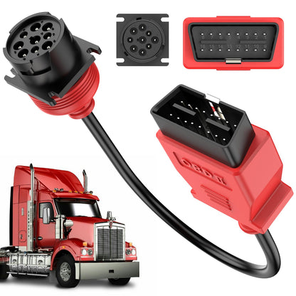 Autel 9Pin J1939 to OBD2 16Pin Adapter Cable for Heavy Duty Trucks