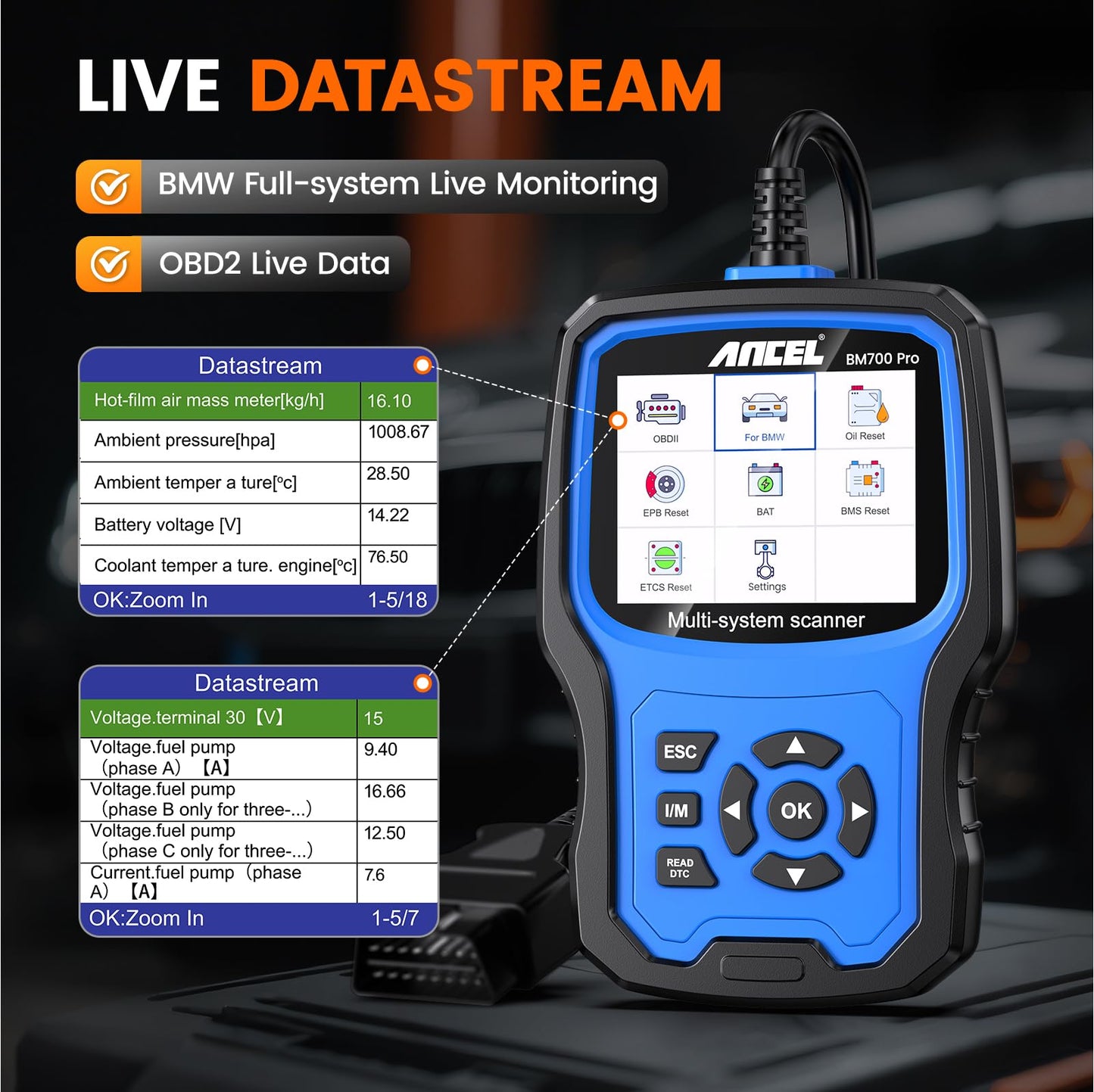 ANCEL BM700 PRO BMW Scanner with Auto VIN & Full System Diagnostics