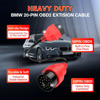 Autel 20-Pin to 16-Pin OBD2 BMW Adapter Cable – 2024
