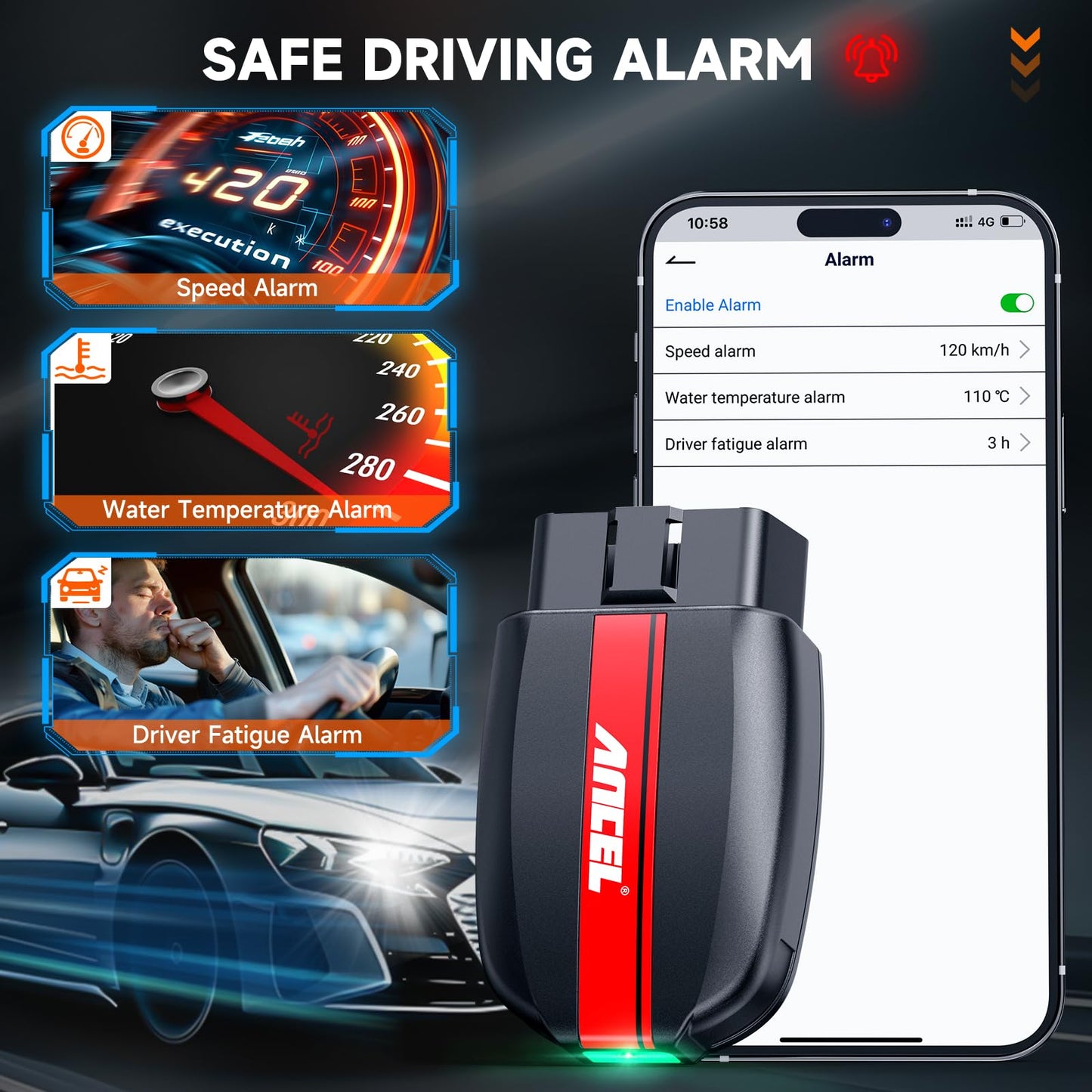 ANCEL BD200 Bluetooth OBD2 Scanner – Check Engine & Battery Tool