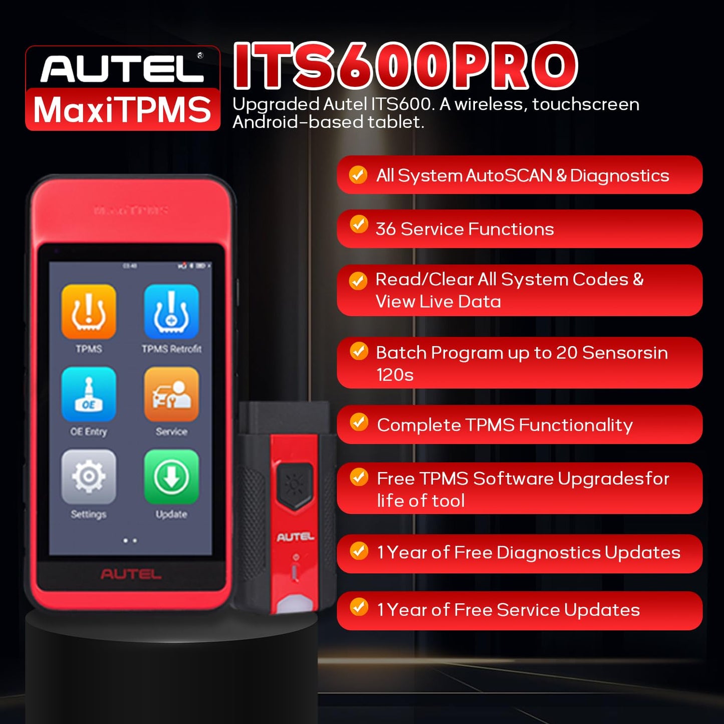 Autel MaxiTPMS ITS600Pro – TPMS & Full System Diagnostic Tool