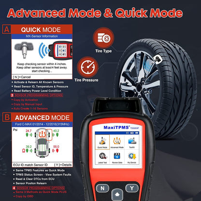Autel TS601 TPMS Tool + 100 MX-Sensors OBD2 Kit