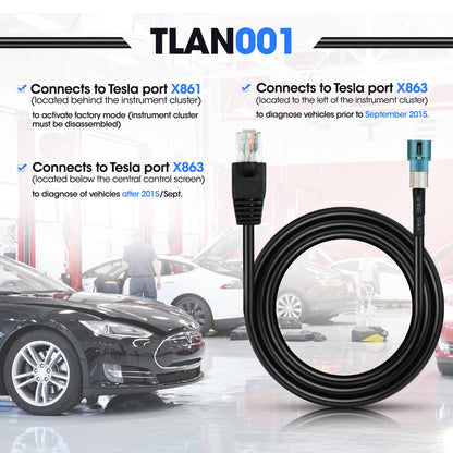 Autel Tesla Diagnostic Cable Set for S & X EV – 3PCS OBD2 Adapter