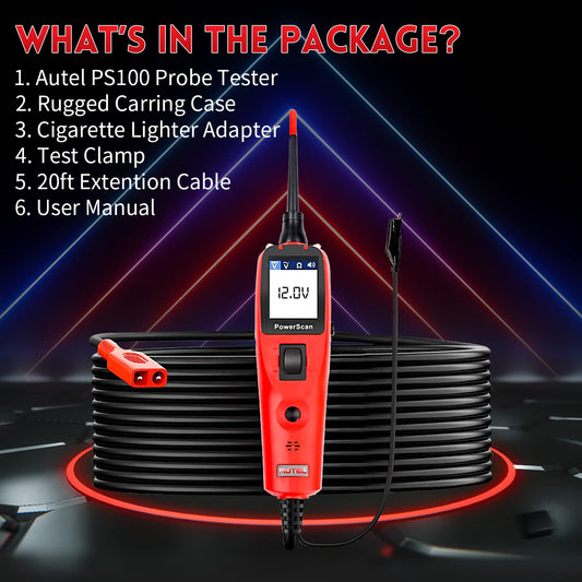 Autel PS100 PowerScan Circuit Tester 12V/24V with 20ft Cable