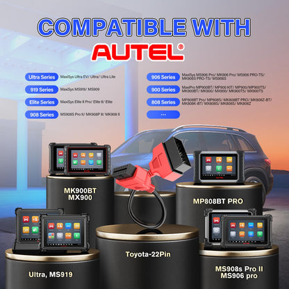Autel 22-Pin OBD1 to 16-Pin OBD2 Adapter Cable for Toyota