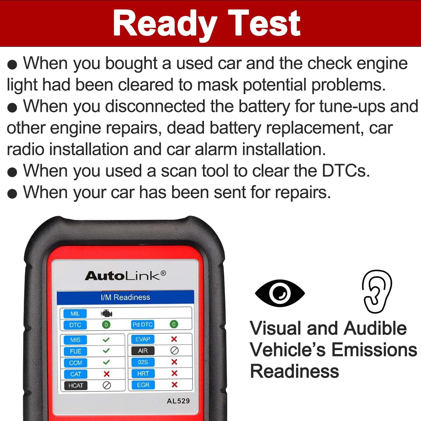 Autel AutoLink AL529 OBD2 Scanner - Advanced Code Reader & Live Data