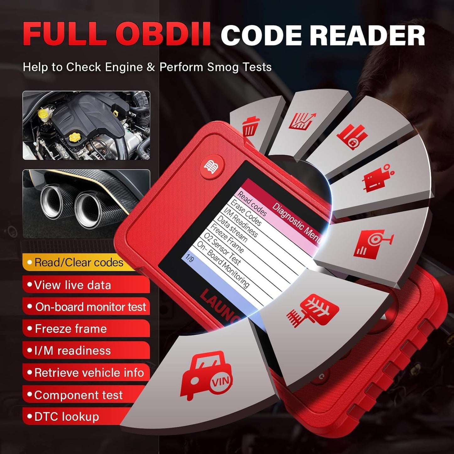 LAUNCH X431 Creader VII+ V2.0 2025 OBD2 Scanner with 3 Reset Functions