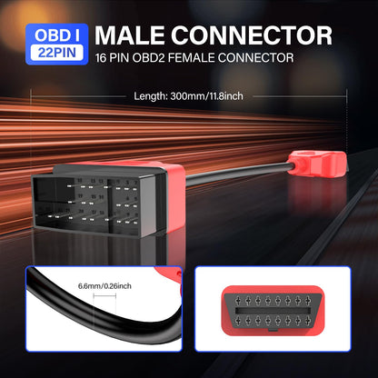 Autel 22-Pin OBD1 to 16-Pin OBD2 Adapter Cable for Toyota