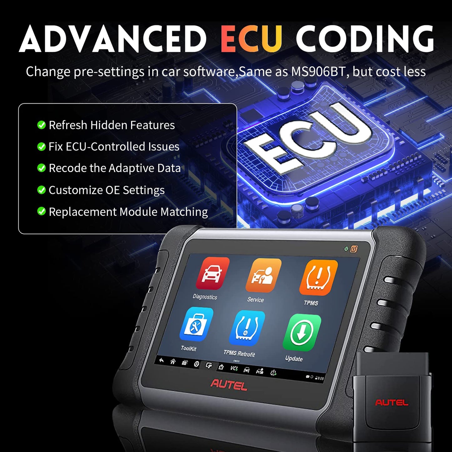 Autel MP808Z-TS Scanner with ECU Coding & TPMS Functions