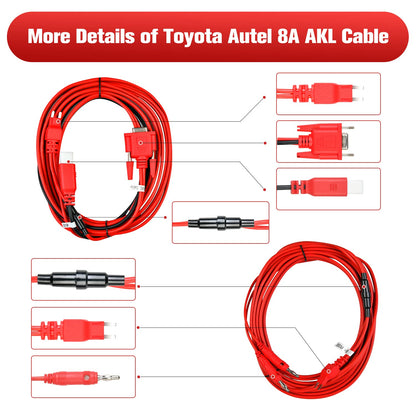 Autel 8A AKL Cable for Toyota Non-Smart Key Adapter – Compatible with APB112 & G-Box