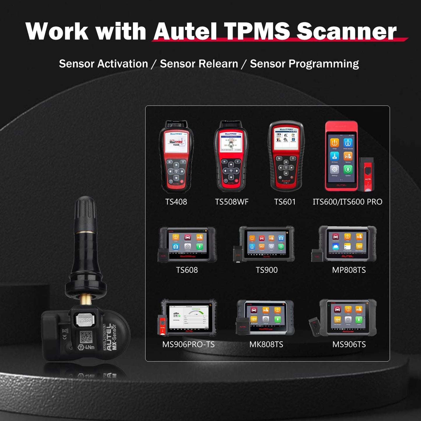 Autel MX Sensor TPMS Set – 20 Programmable 315/433MHz OE-Level