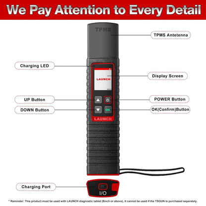 Launch X431 TSGUN PRO TPMS Sensor Activator & Tool