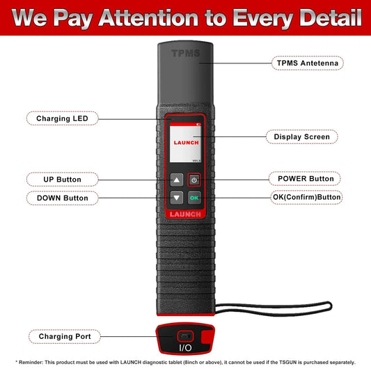 Launch X431 TSGUN PRO TPMS Sensor Activator & Tool