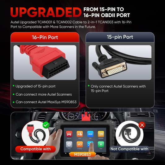 Autel TCAN003 Tesla OBD2 Adapter Cable for Model 3/Y/S/X