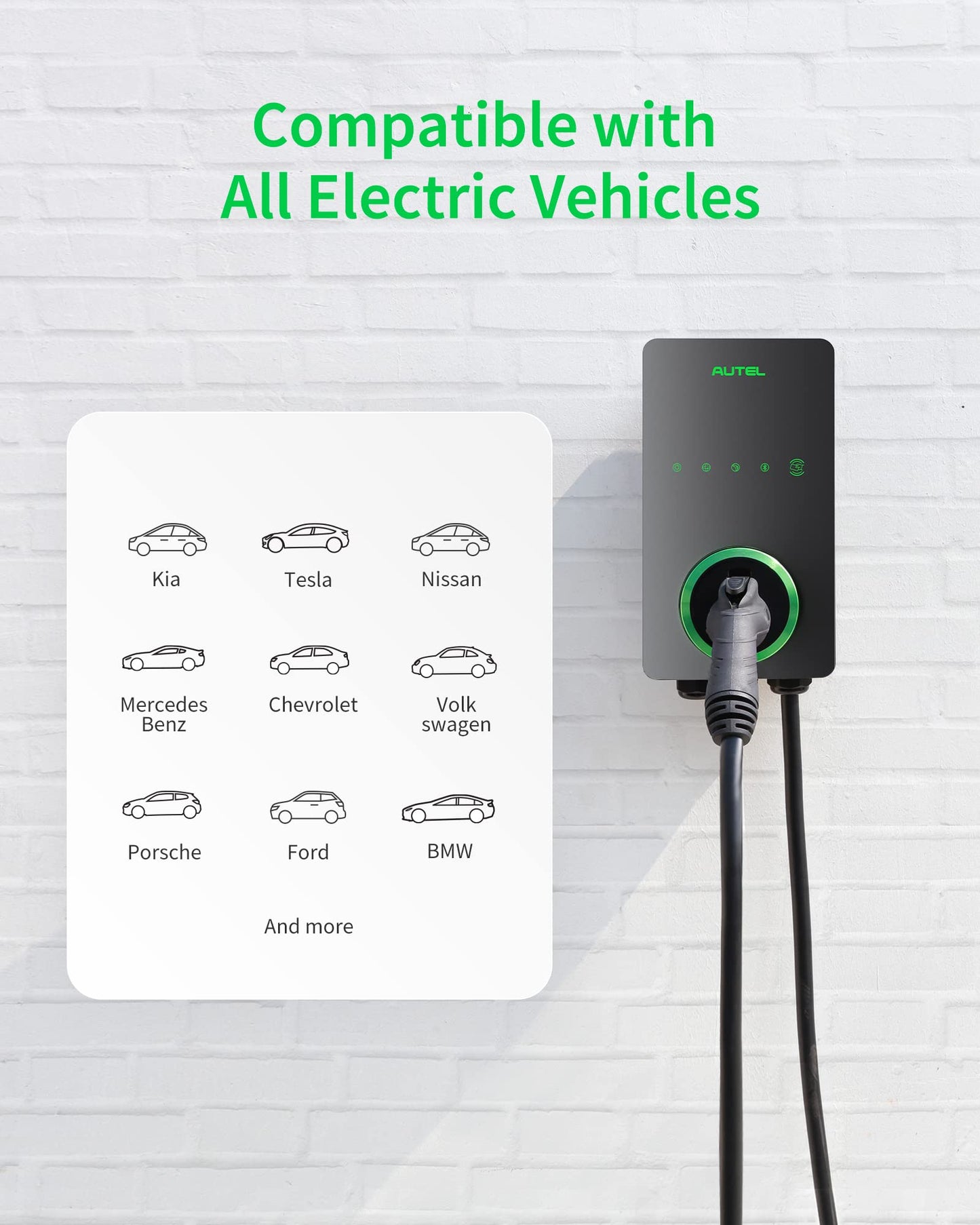 Autel MaxiCharger AC Lite Home EV Charger 50A WiFi | 25ft Cable