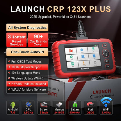 LAUNCH X431 CRP123X Plus Elite 2025 OBD2 Scanner with Full System Diagnostics