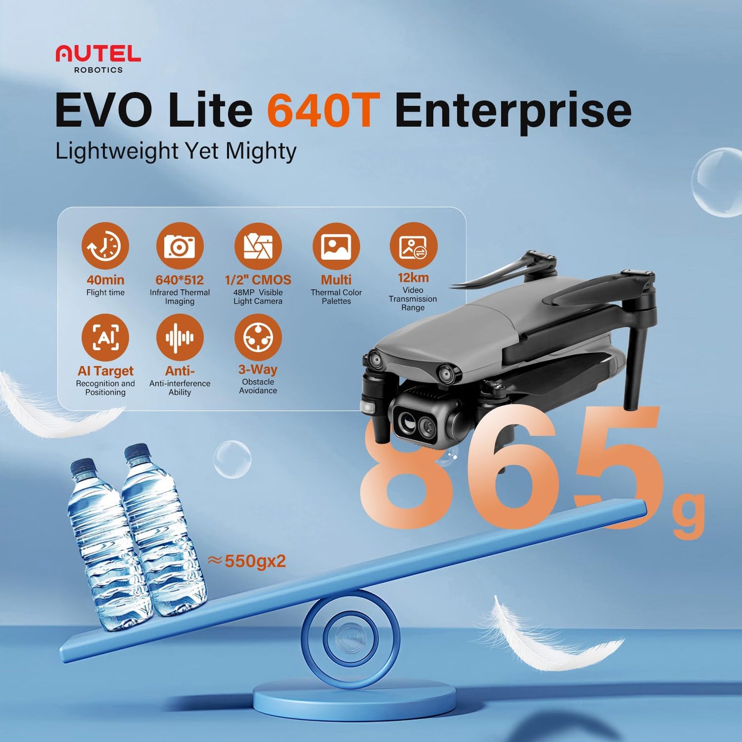 Autel EVO Lite 640T Enterprise Drone – 640x512 Thermal Camera
