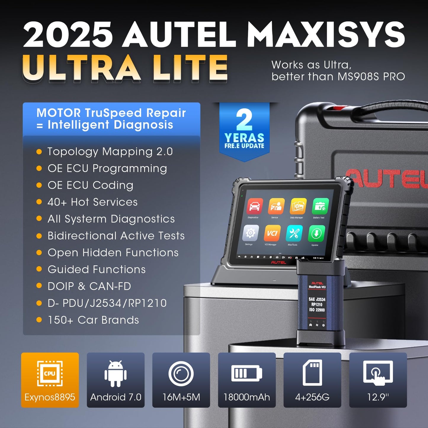 Autel MaxiCOM Ultra Lite Scanner – 2025 ECU Programming Tool