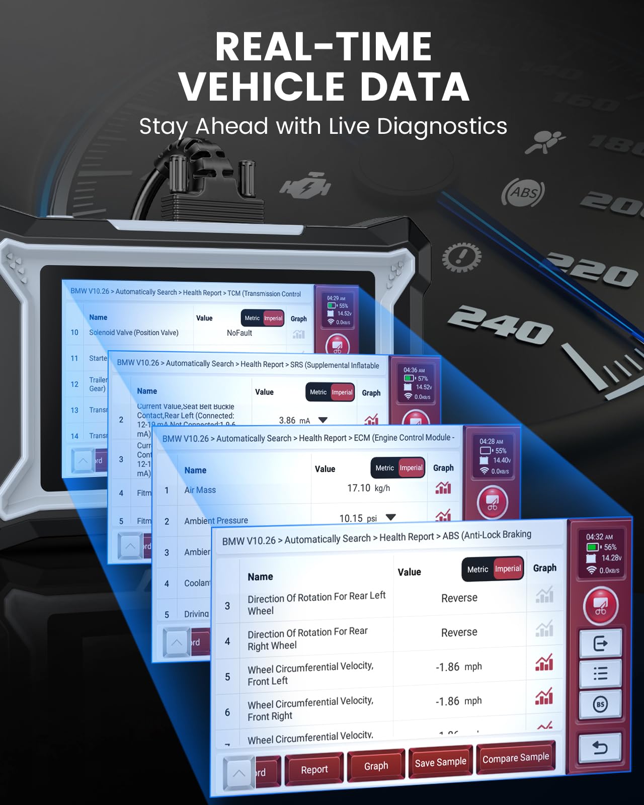 ANCEL DS100 OBD2 Scanner with 7 Reset Functions & ABS Bleeding