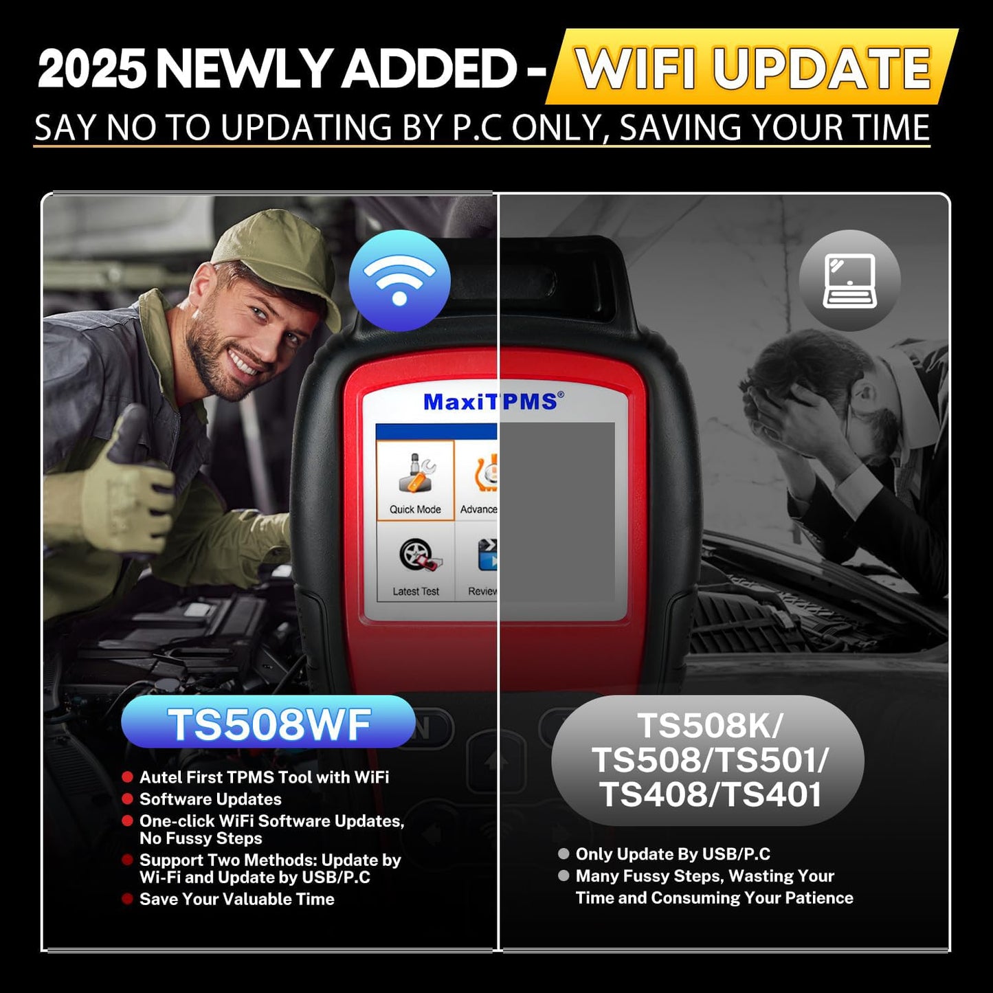 Autel MaxiTPMS TS508WF KIT WiFi TPMS Tool + 4PCS MX-Sensors