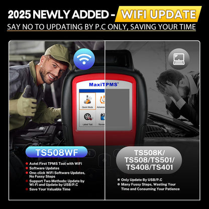 Autel MaxiTPMS TS508WF KIT WiFi TPMS Tool + 4PCS MX-Sensors