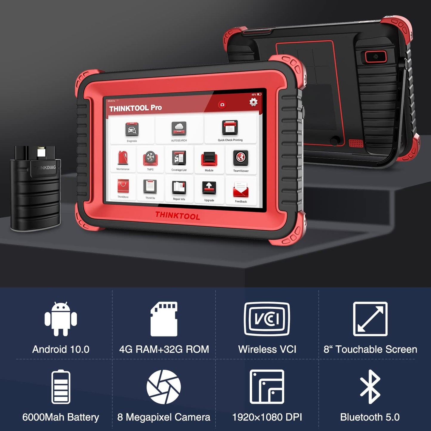 Thinktool Pro Bi-Directional OBD2 Scanner – 34+ Resets & ECU Coding