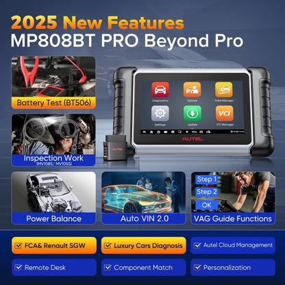Autel MP808BT PRO 2025 Scanner with ECU Coding & 2-Year Update