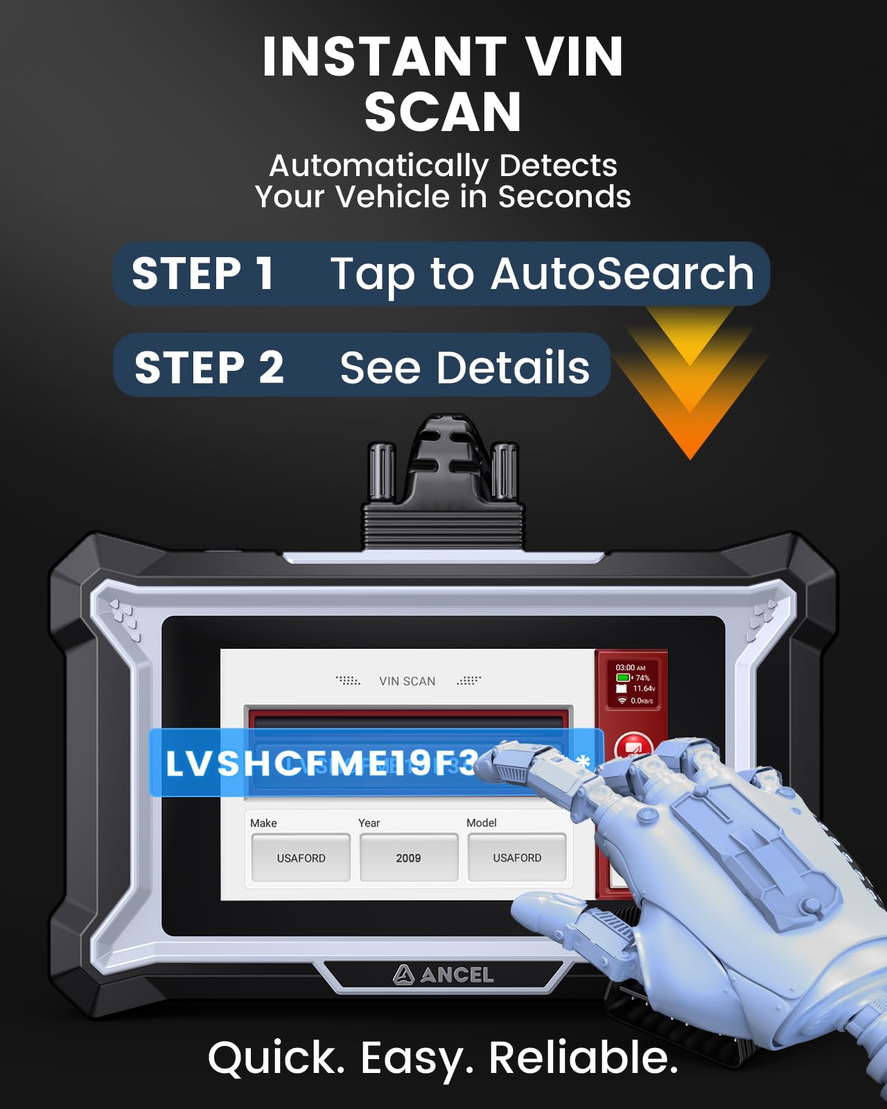 ANCEL DS100 OBD2 Scanner with 7 Reset Functions & ABS Bleeding