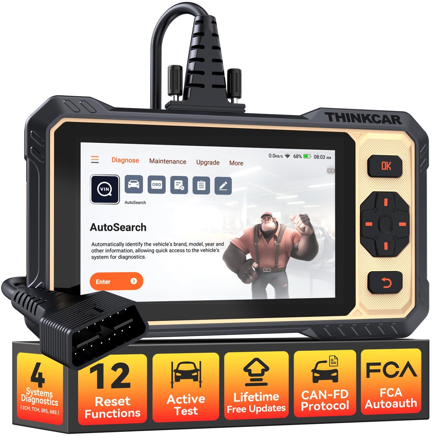 THINKCAR THINKSCAN 662 OBD2 Scanner with Bidirectional Tests & 12 Resets