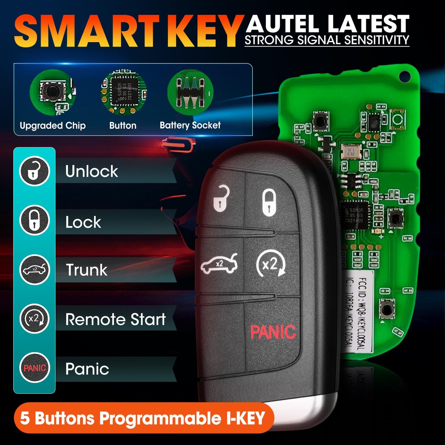 Autel IKEYCL005AL Smart Key for Chrysler Dodge – 5 Button