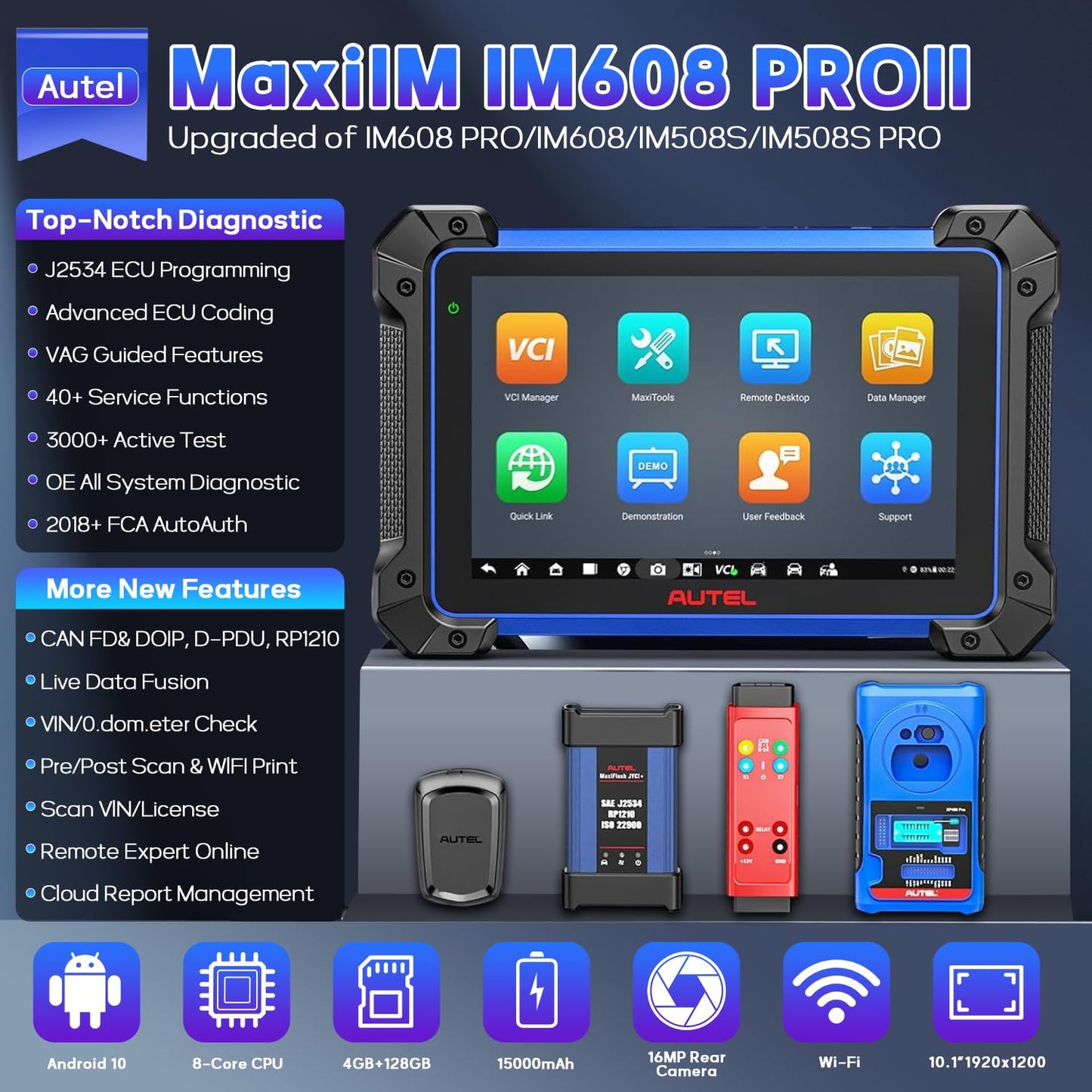 Autel IM608 PRO II Scanner with XP400 PRO – ECU Coding & 3000+ Tests