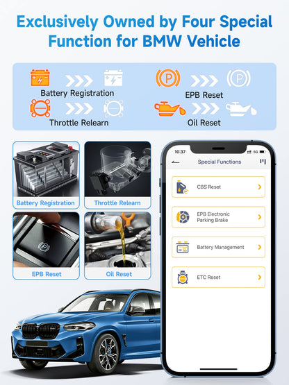 ANCEL BD300 Bluetooth OBD2 Scanner for BMW/MINI/Rolls-Royce – Full System & Battery Tool