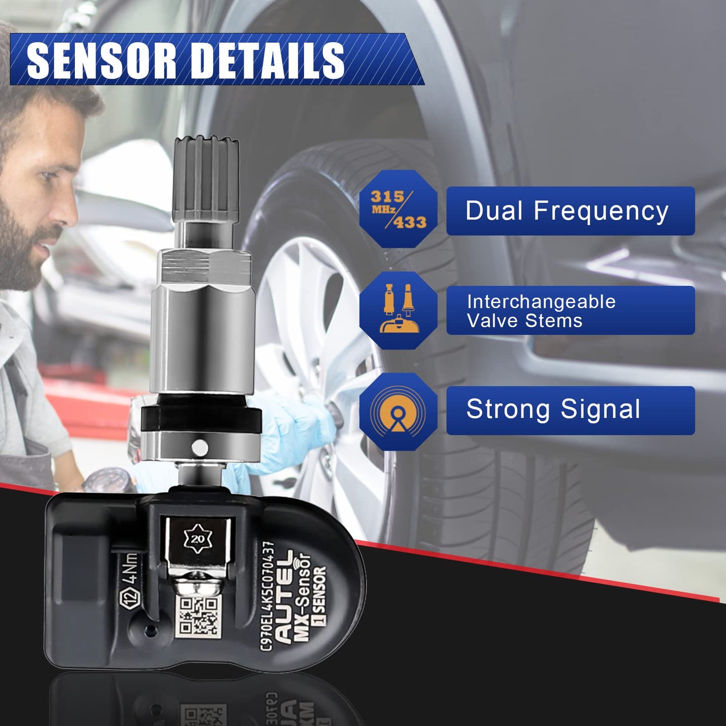 Autel MX-Sensor TPMS 2-in-1 Tire Pressure Sensors (4PCS)