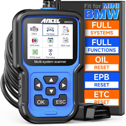 Ancel BM500 BMW MINI OBD2 Scanner with Battery Registration & Full System Diagnosis