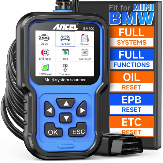 Ancel BM500 BMW MINI OBD2 Scanner with Battery Registration & Full System Diagnosis