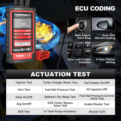 Thinkdiag2 OBD2 Scanner with ECU Coding & 15 Reset Functions