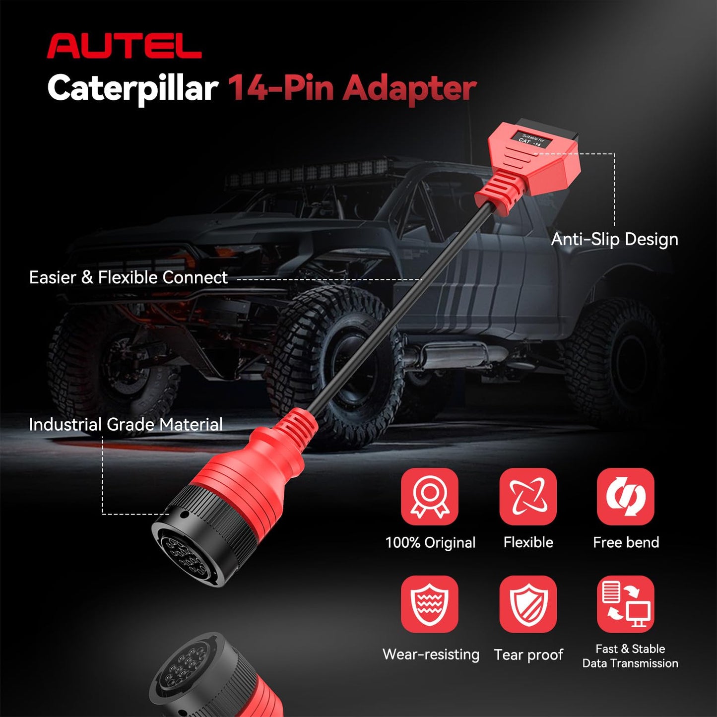 Autel CAT 14-Pin Adapter for Caterpillar Engines (2025)