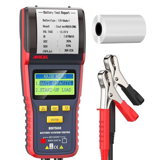 ANCEL BST500 12V/24V Car Battery Tester with Printer & Analyzer