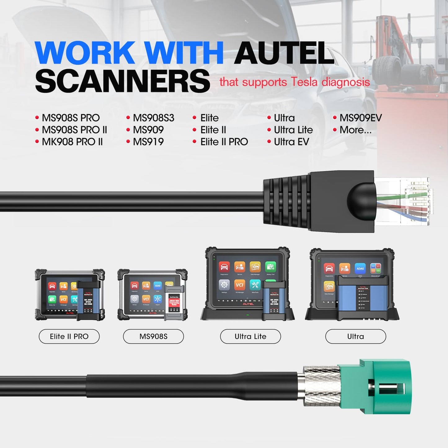 Autel Tesla Diagnostic Cable for Model S & X – Factory Mode & Scan