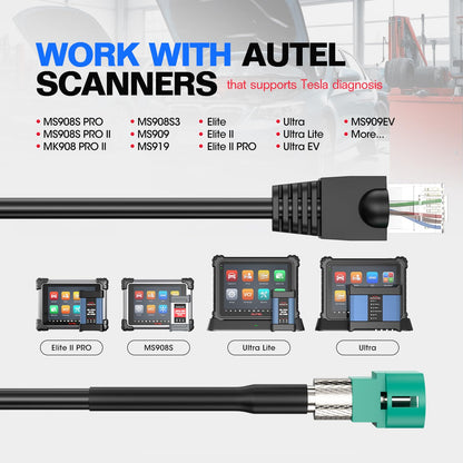 Autel Tesla Diagnostic Cable for Model S & X – Factory Mode & Scan